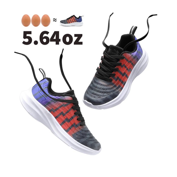 [Sparkle Glitter] Kids Lace-up Running Sneakers - BLACK ROYAL BLUE RED - 3